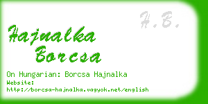 hajnalka borcsa business card
